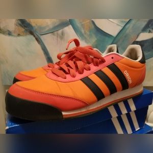 👟Gently Worn 🍊 Adidas Orion Sneakers Men Size 11 Orange & Navy Colorway